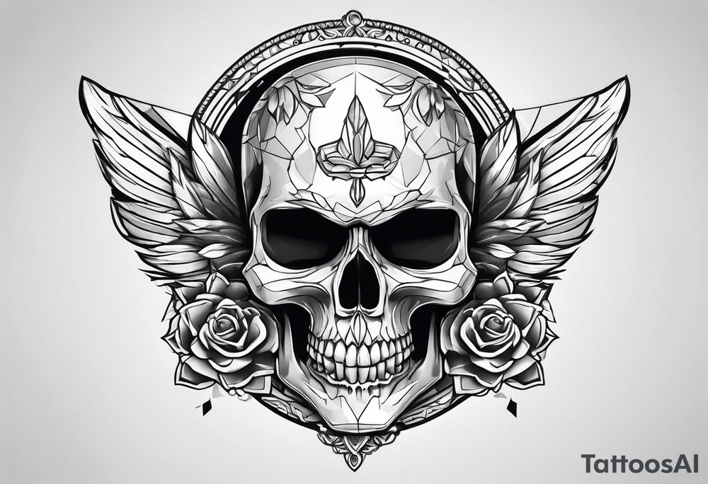 Skull keychain tattoo idea