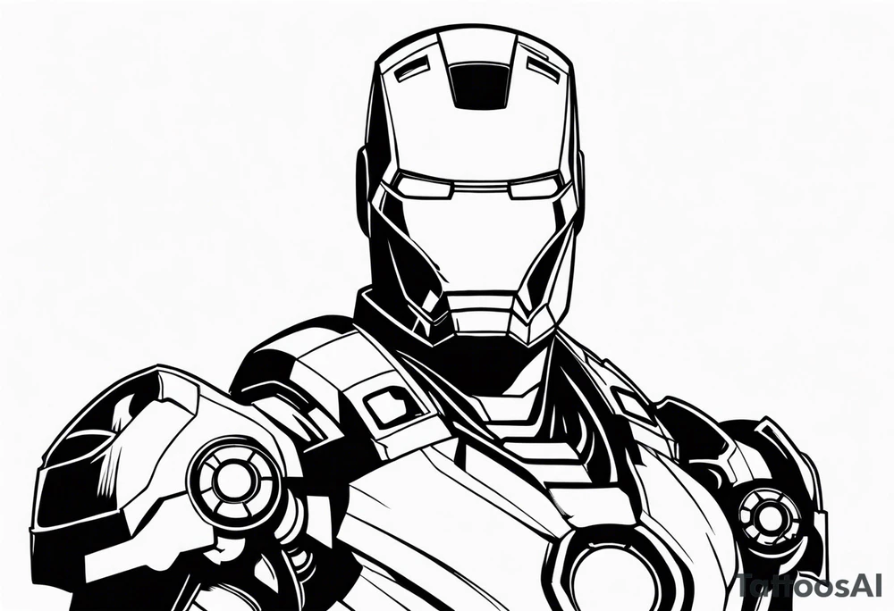 iron man with skull head tattoo idea