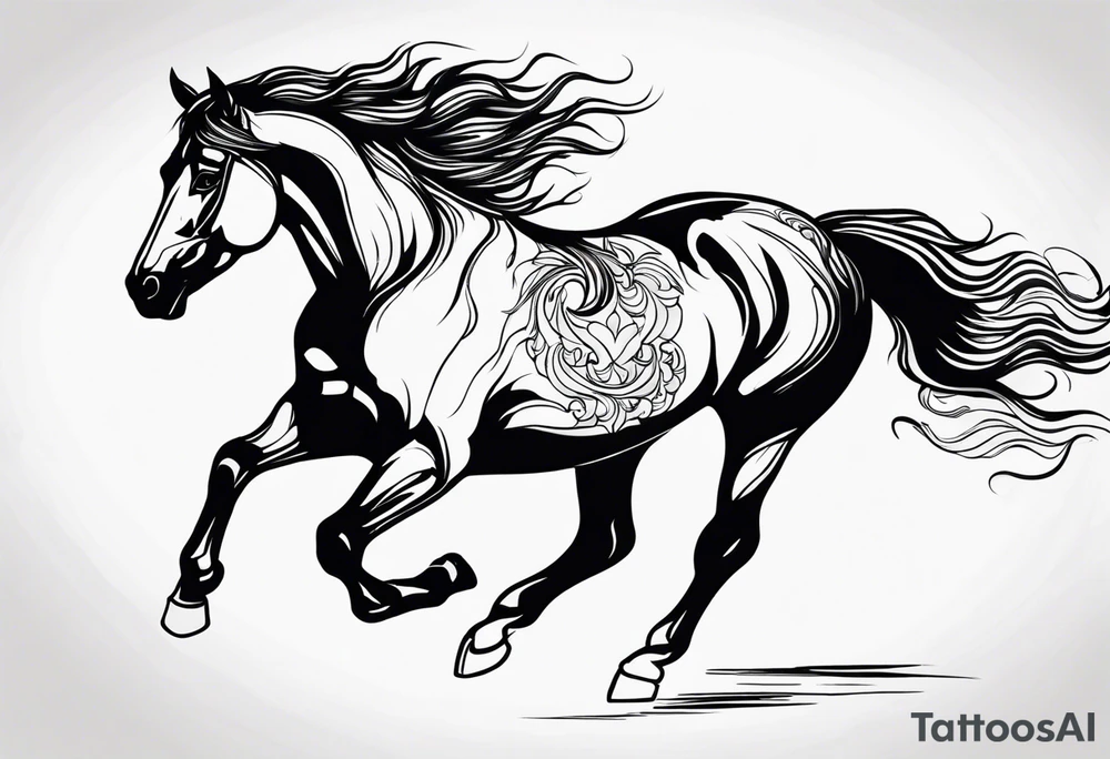 firey horse running tattoo idea