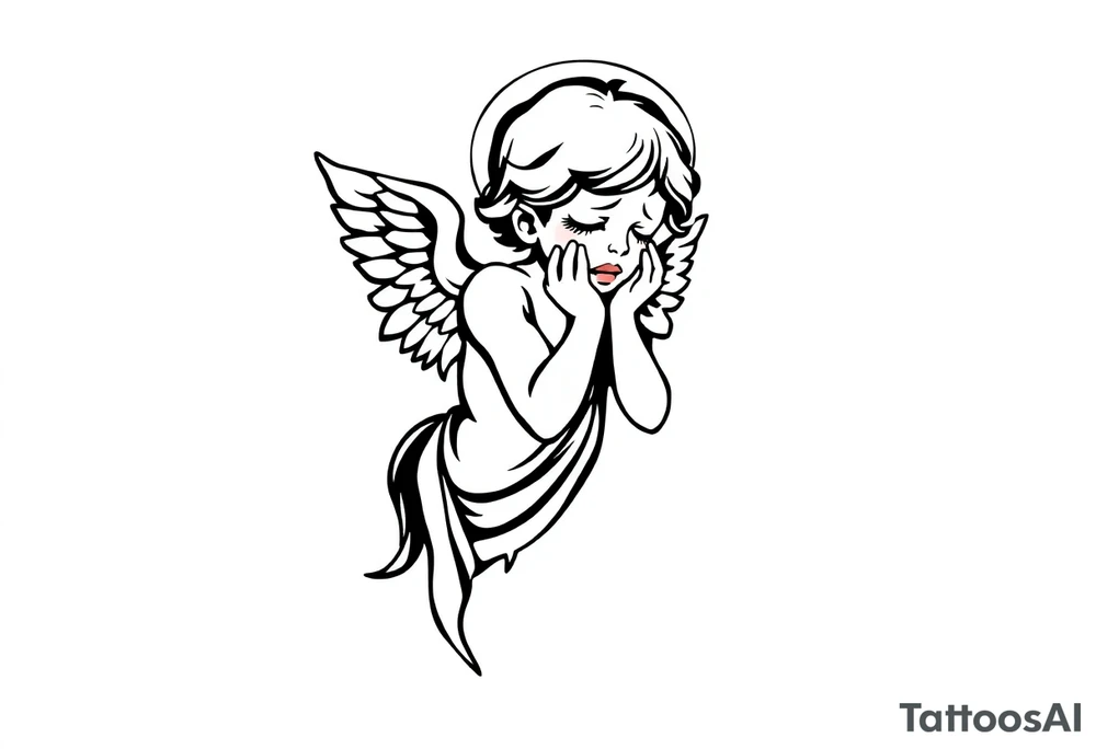 crying angel tattoo idea