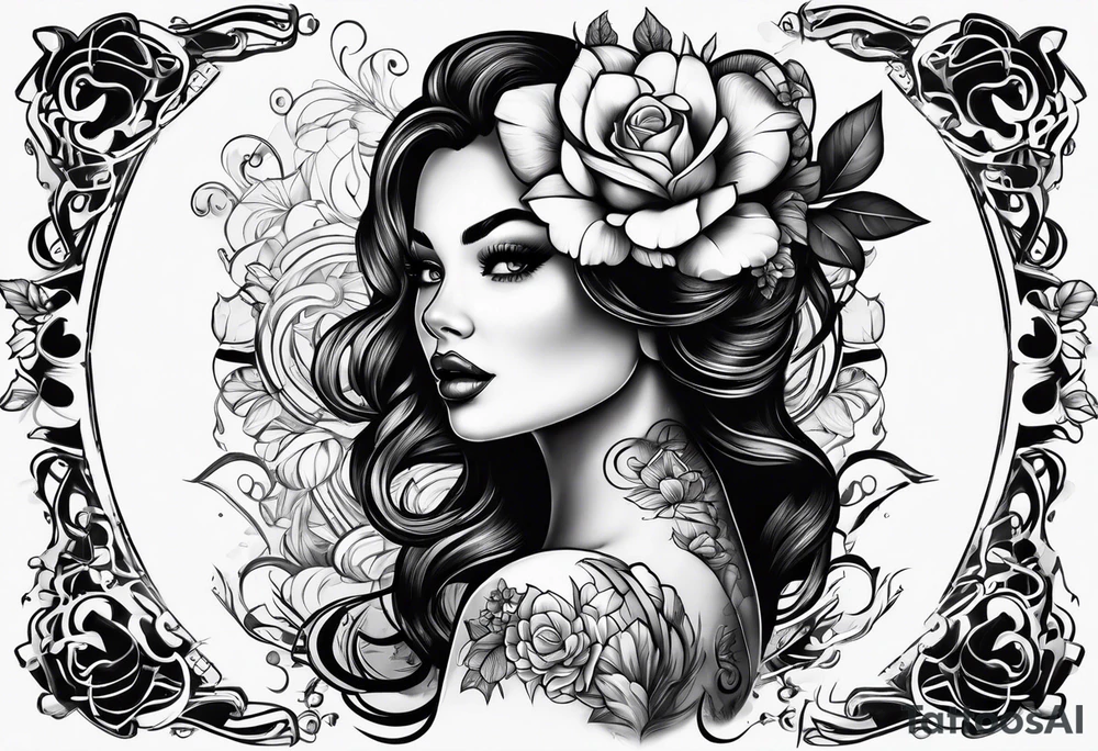 chubby pinup girl tattoo idea