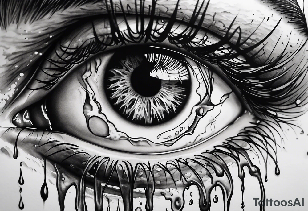 Eyeball melting tattoo idea