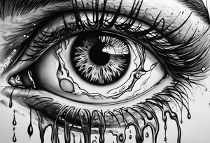 Eyeball melting tattoo idea