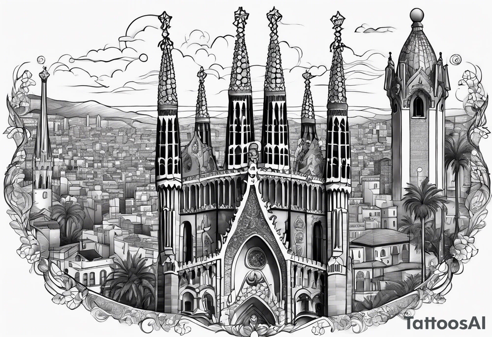 City of Barcelona and Barcelona culture tattoo idea