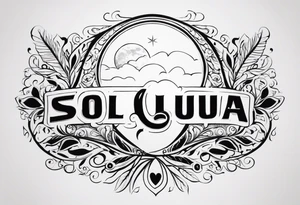 Sol e lua unidos, de forma delicada realista e mística tattoo idea