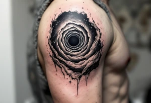 A parralel universe centered by a black hole tattoo idea