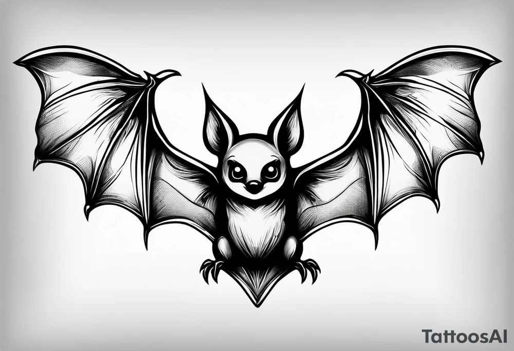 small simple bat tattoo idea