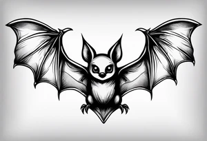 small simple bat tattoo idea