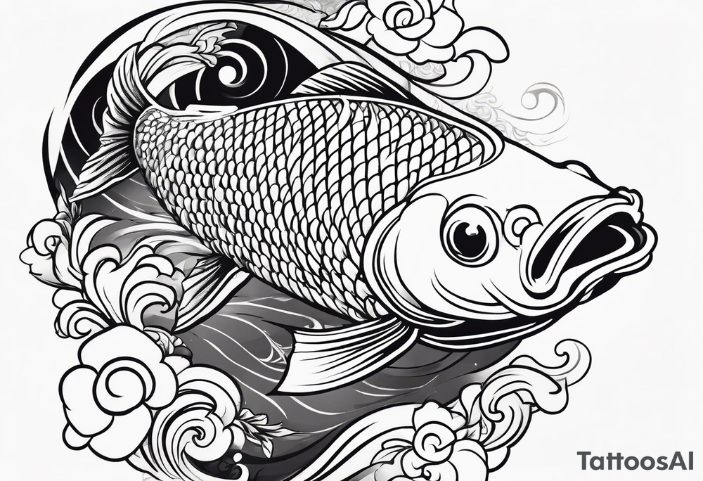 a koi fish in japanese sleeve tattoo style tattoo idea
