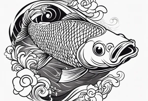 a koi fish in japanese sleeve tattoo style tattoo idea