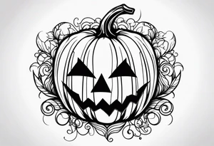 Pumpkin with vines no face tattoo idea
