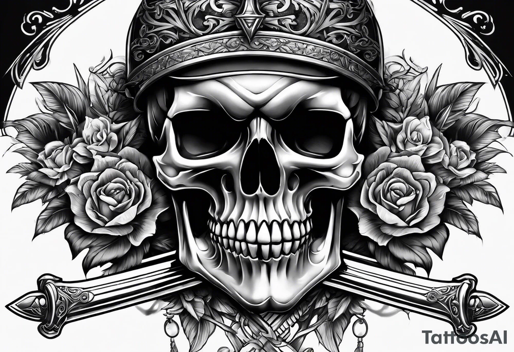 Skull and sword tattoo idea