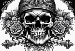 Skull and sword tattoo idea