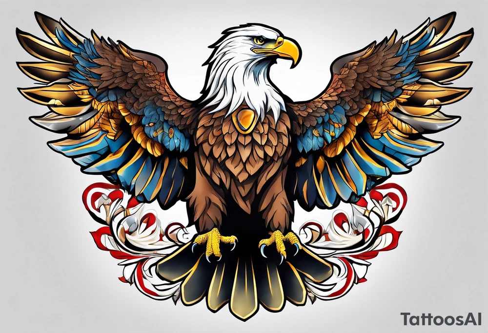 American eagle chest Masculine tattoo idea