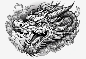 Only the head of a chinese dragon, facing right tattoo idea