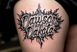 Dawson and Dakota names tattoo idea