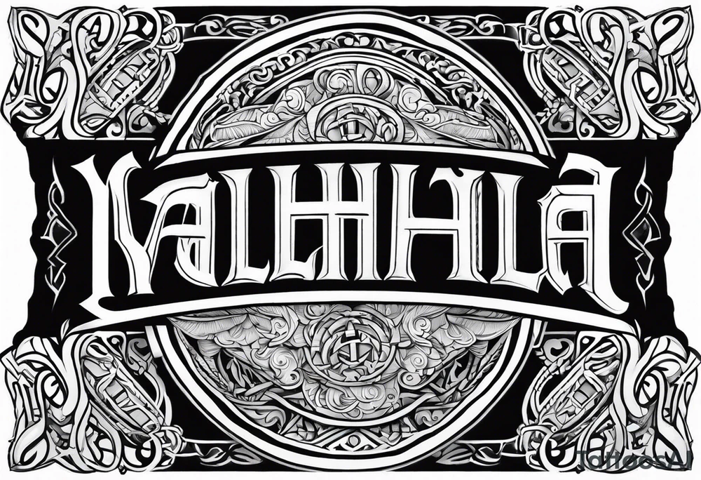 Valhalla sword shield tattoo idea