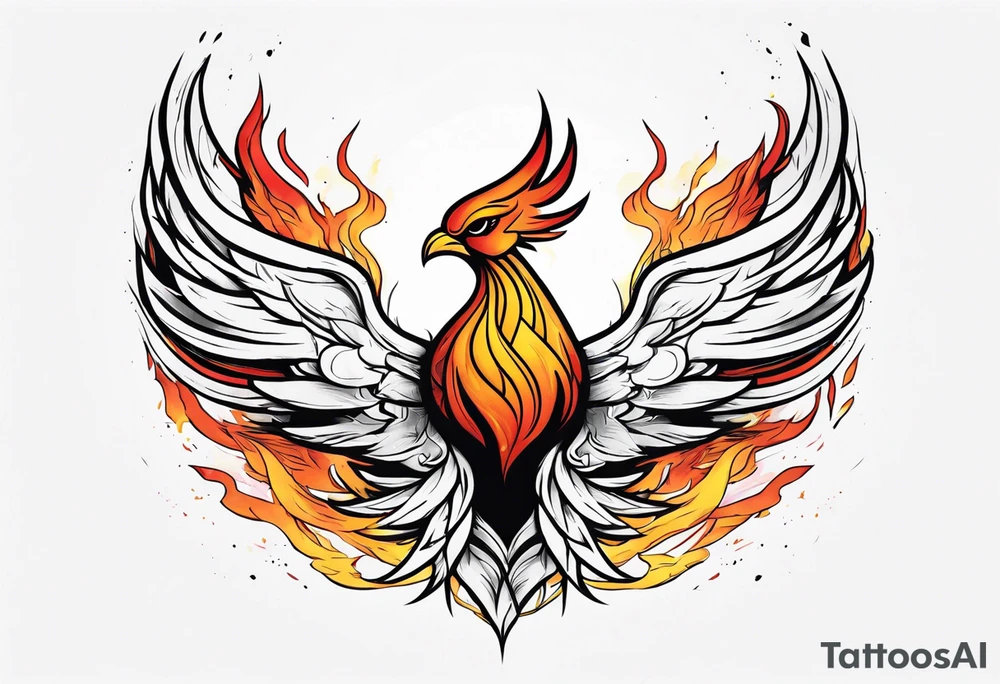 phoenix rising from ashes tattoo idea