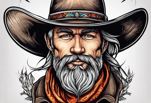 Mushroom wearing a cowboy hat tattoo idea