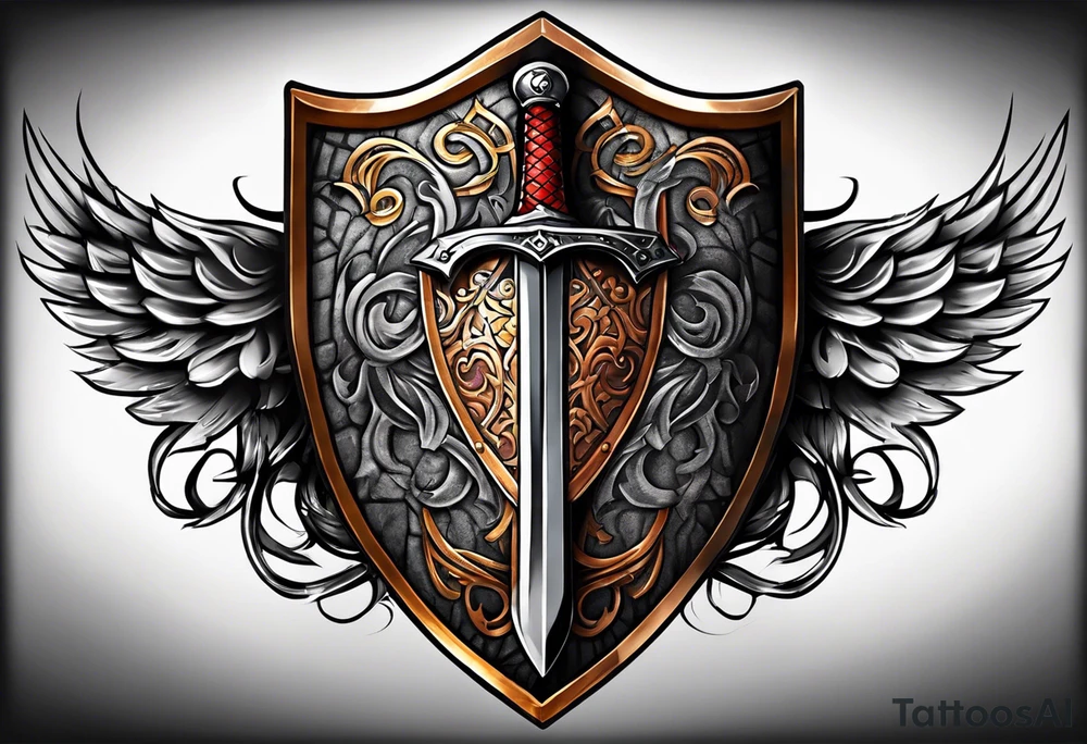 shield and sword tattoo idea