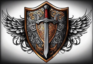 shield and sword tattoo idea