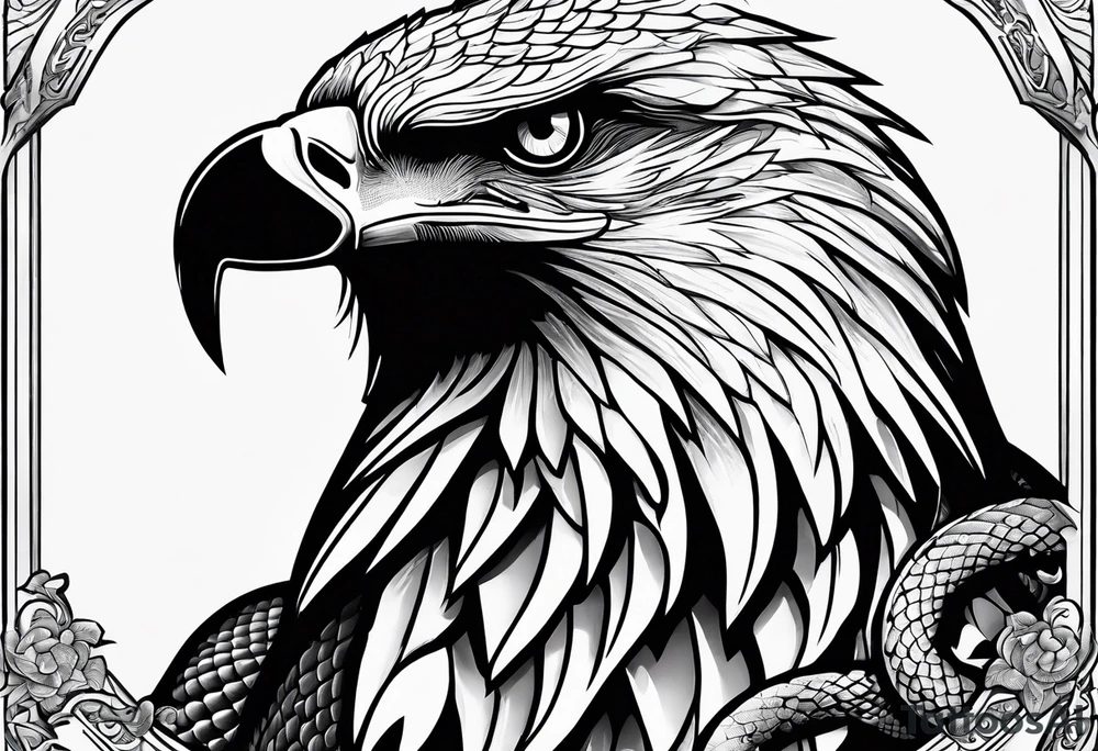 snake, eagle, myth, different thinking, out of the box, tattoo idea
