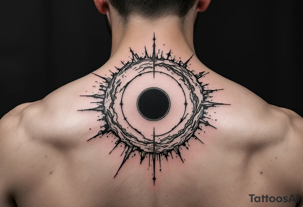 2 different worlds on both sides of a black hole tattoo idea