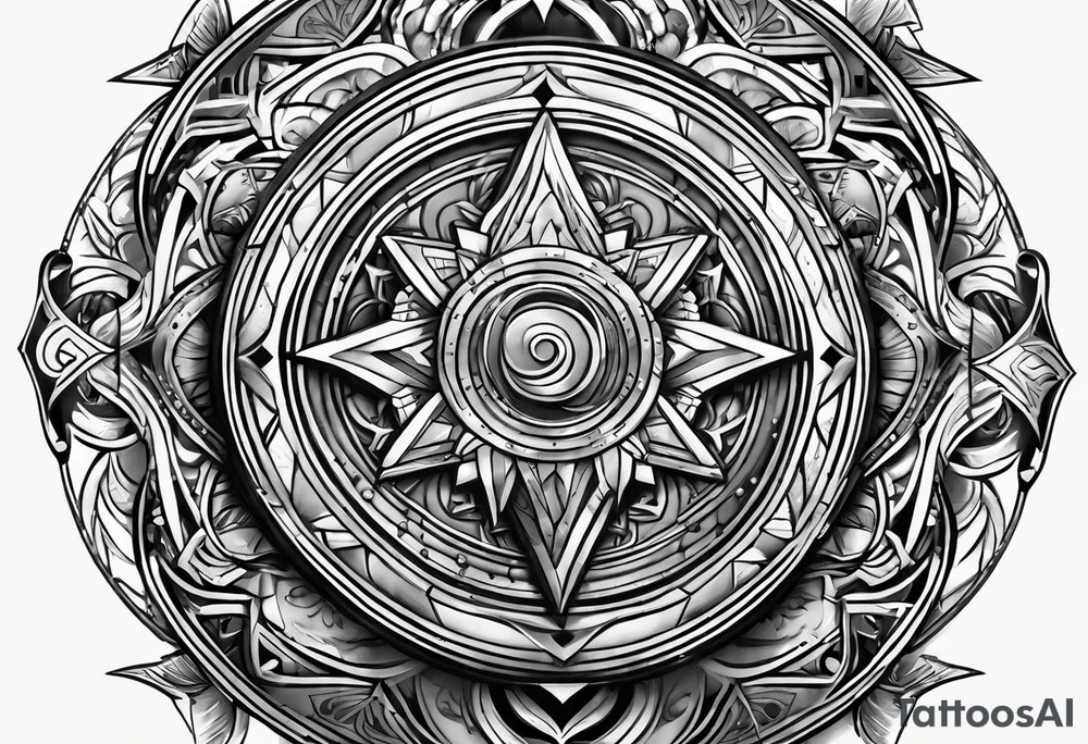 spear and shield tattoo idea