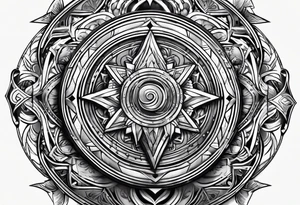 spear and shield tattoo idea