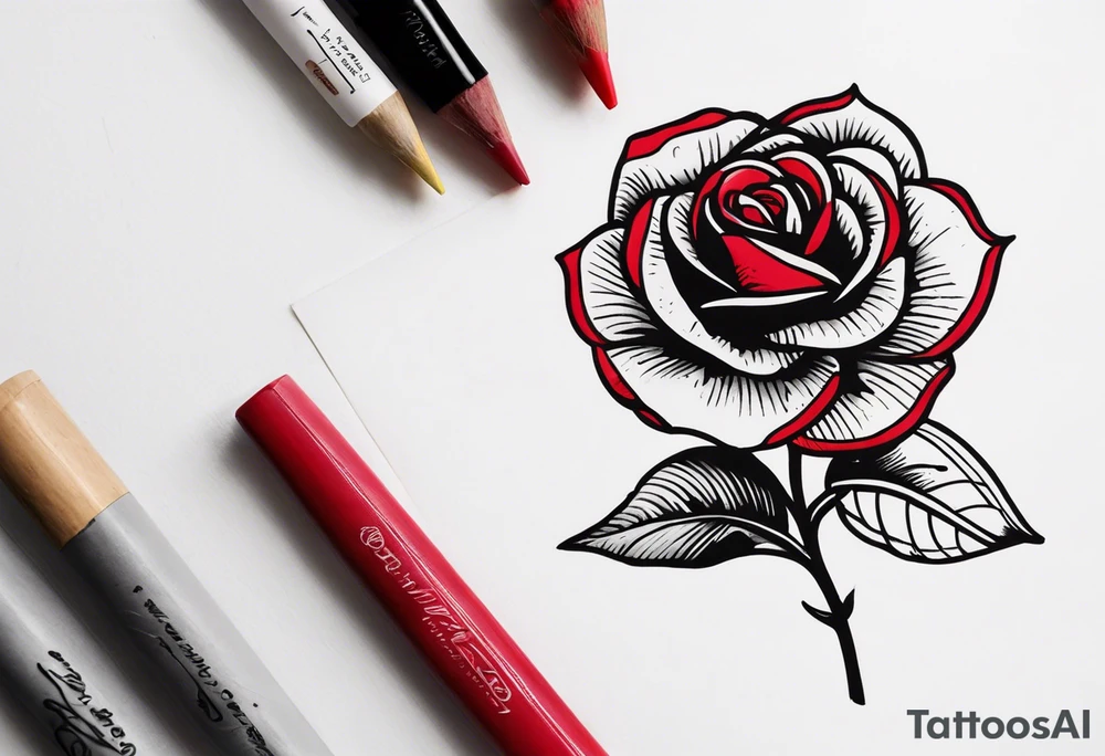 red rose,Mexican hat tattoo idea