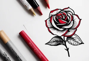 red rose,Mexican hat tattoo idea