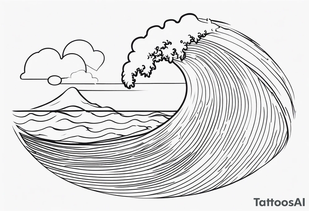 Single line wave tattoo tattoo idea