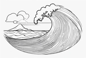 Single line wave tattoo tattoo idea