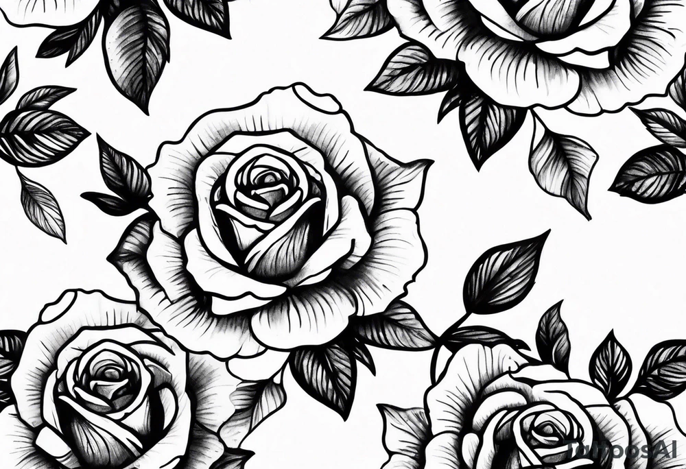 Tiny roses on shoulders tattoo idea