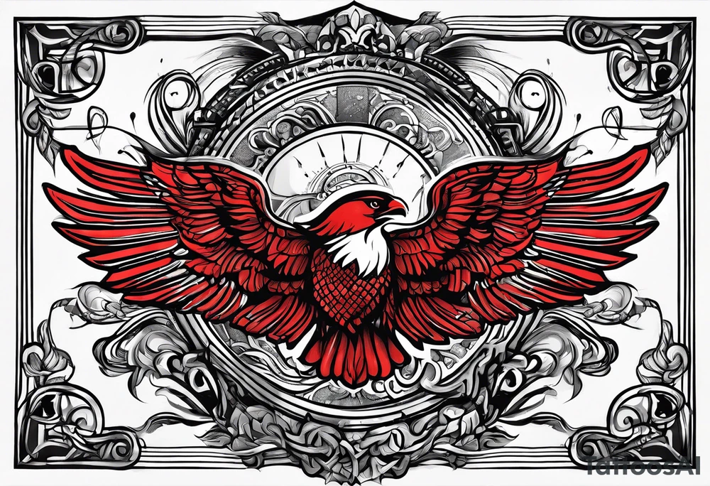 united airlines with red wings tattoo idea