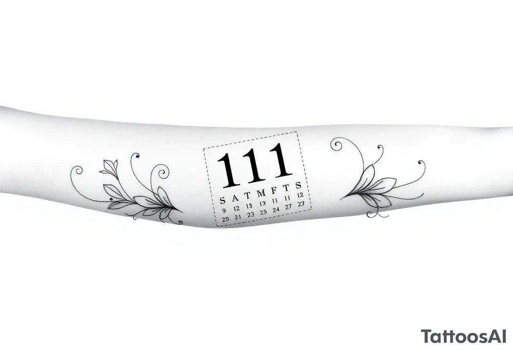 A calendar with 11th March tattoo idea