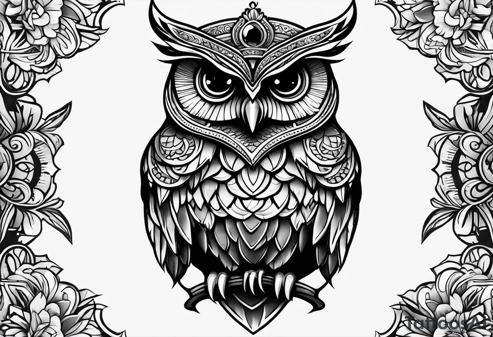 king evil owl tattoo idea