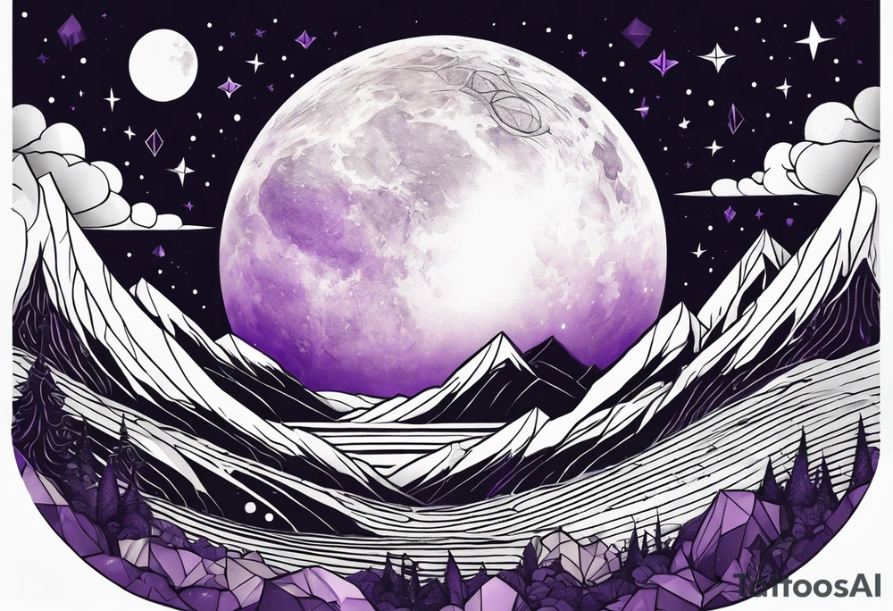 An amethyst moon tattoo idea
