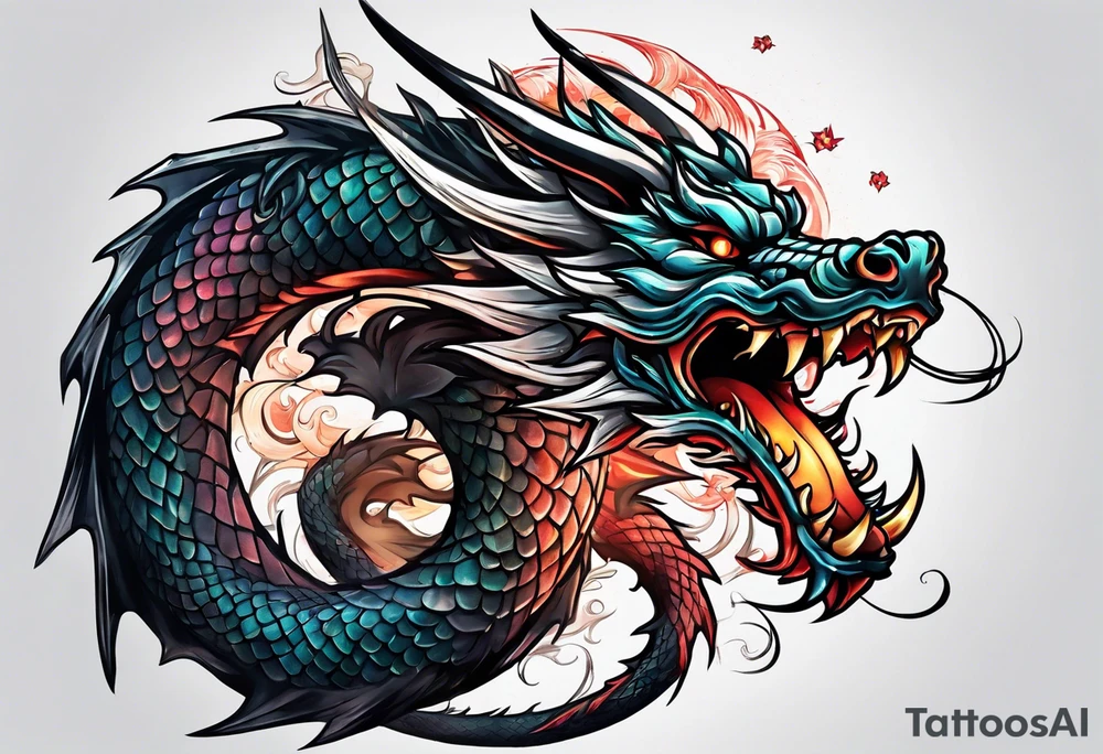 show me a tattoo design where there is a sword and a dragon wrapped around it tattoo idea