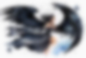 a beautiful 45 year old woman flying in the night sky with black wings, wearing a black cloak and black gloves, bare feet tattoo idea