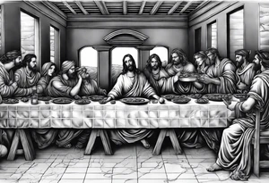 Last supper scene but everyone is a dead tattoo idea