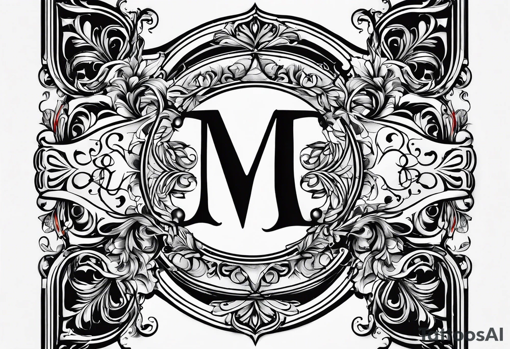 Monogram design that is simple and text only with the letter “JEM” tattoo idea