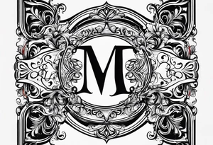 Monogram design that is simple and text only with the letter “JEM” tattoo idea