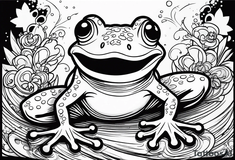 Frog battle, illustrative tattoo idea