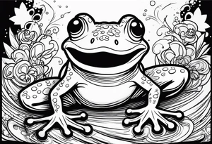 Frog battle, illustrative tattoo idea