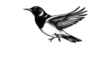 Male European Blackbird flying tattoo idea tattoo idea
