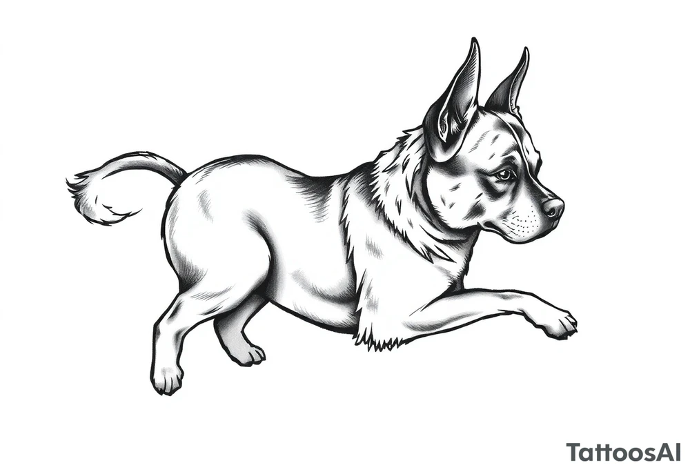 outline of a staffordshire dog tattoo idea