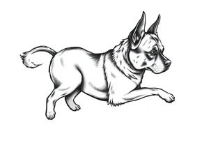 outline of a staffordshire dog tattoo idea