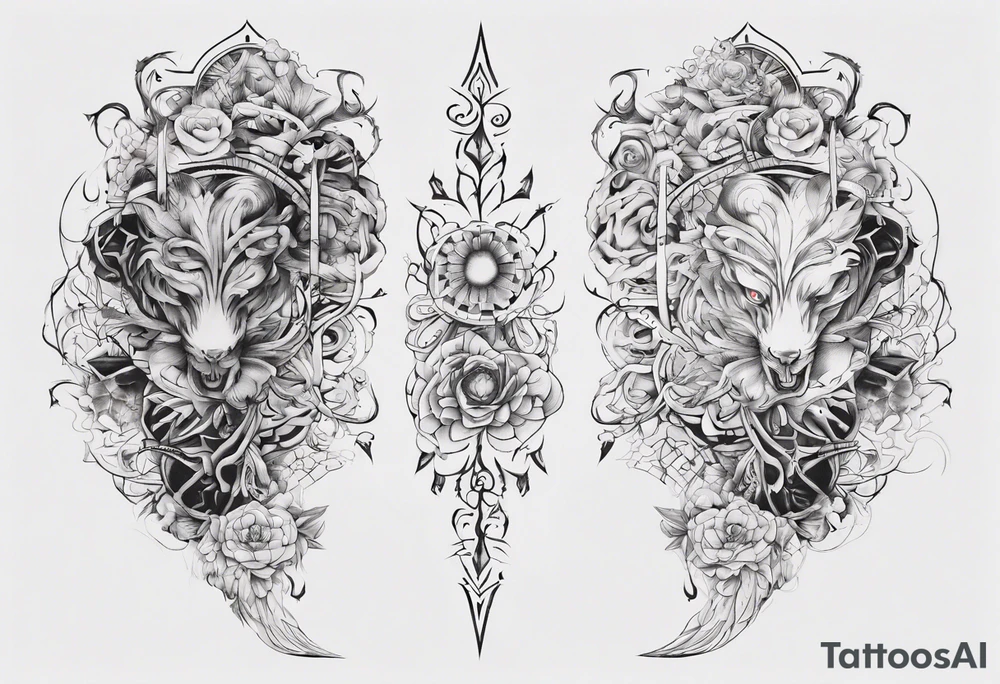 Fine line tattoo which will wrap around ankle horizontally which is larger in the centre tattoo idea