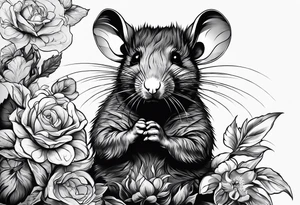 Rat using fire magic tattoo idea